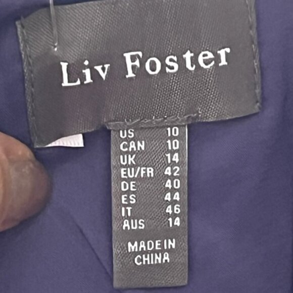 Liv Foster Designer Floral Jacquard Fit & Flare Corset Mini Dress Purple SIZE 10 - Picture 14 of 15